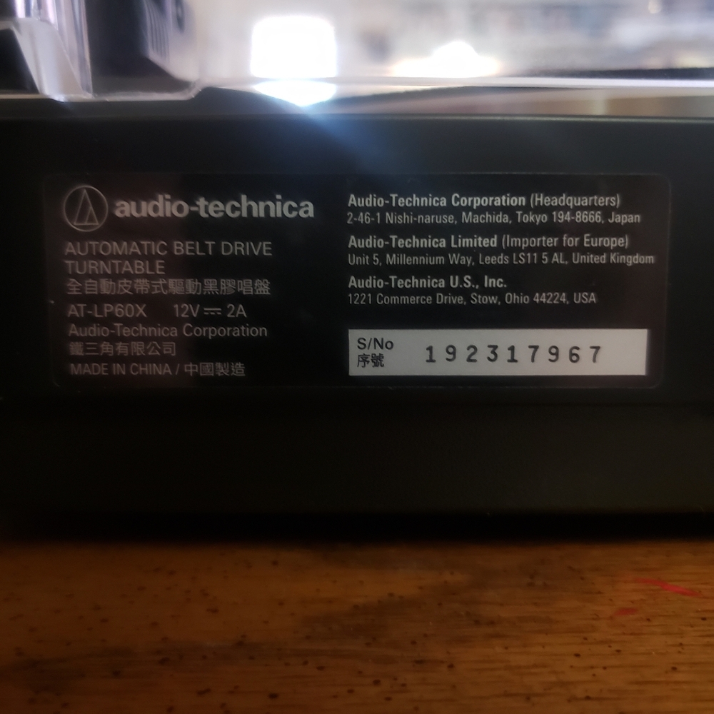 Audio-Technica Turntable/Record Player (Model: AT-LP60X) - Picture 8 of 8